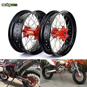 17インチ スーパーモト スポーク ホイールセット EXC SXF XC SX XC-F SXS XC-G SC 125-540 03-24用 17" Supermoto Spoked Wheels Set For EXC SXF XC SX XC-F SXS XC-G SC 125-540 03-24 【並行輸入品】|カスタムパーツ WORLD倉庫