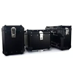黒 128L アルミ荷物ケースサイドボックスホンダアフリカツイン CRF1000L 16 17 Black 128L Aluminum Luggage Cases Side Box For Honda Africa Twin CRF1000L 16 17 【並行輸入品】
