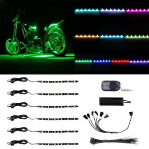 6 個オートバイ RGB 5050SMD LED ナイトライダー地面効果ライトキットホンダ用 6pcs Motorcycle RGB 5050SMD LED Knight Rider Ground Effect Light Kit For Honda画像