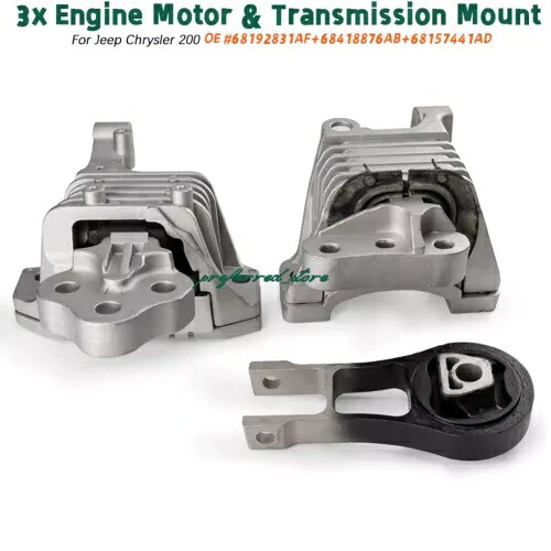 3 個のエンジンモーター & トランスマウントセット クライスラー 200 14-19 チェロキー 2.4L 2015-17 用 3Pcs Engine Motor & Trans Mount Set for Chrysler 200 14-19 Cherokee 2.4L 2015-17 【並行輸入品】｜カスタムパーツ WORLD倉庫
