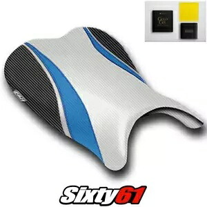 スズキ GSXR 600 750 シートカバー ゲル付き 2006 2007 シルバー ブルー Luimoto カーボン Suzuki GSXR 600 750 Seat Cover with Gel 2006 2007 Silver Blue Luimoto Carbon 【並行輸入品】