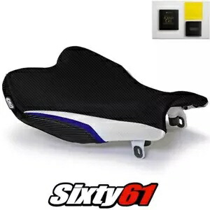 GSXR 1000 シートカバー ゲル付き 2009-2016 スズキ ブラック ダークブルー Luimoto カーボン GSXR 1000 Seat Cover with Gel 2009-2016 Suzuki Black Dark Blue Luimoto Carbon 【並行輸入品】