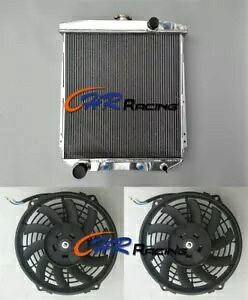 3 行アルミラジエーター + ファンフォードフェアレーン車セダンワゴンメインライン 1954-1956 3ROW Aluminum Radiator+FANS For FORD FAIRLANE CAR SEDAN WAGON MAINLINE 1954-1956 【並行輸入品】