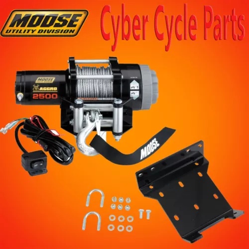 MOOSE AGGRO ウインチ 2500LB ワイヤーロープとウインチマウント付き 04-15 ホンダ TRX250 RECON MOOSE AGGRO WINCH 2500LB W/WIRE ROPE and WINCH MOUNT 04-15 HONDA TRX250 RECON 【並行輸入品】