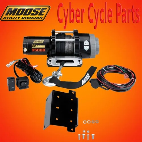 MOOSE AGGRO ウインチ 3500LB 合成ロープおよびウインチマウント CAN-AM アウトランダー付き MOOSE AGGRO WINCH 3500LB W/SYNTHETIC ROPE and WINCH MOUNT CAN-AM OUTLANDER 【並行輸入品】｜カスタムパーツ WORLD倉庫