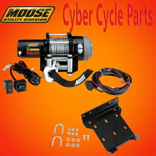 MOOSE AGGRO ウインチ 3500LB ワイヤーロープとウインチマウント付き 95-05 ヤマハ YFM350 FX MOOSE AGGRO WINCH 3500LB W/WIRE ROPE and WINCH MOUNT 95-05 YAMAHA YFM350 FX 【並行輸入品】