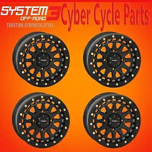システム 3 オフロード SB6 BL ホイール 15X7 6+1 (+45MM) 4/137 マットブラック (4 個セット) SYSTEM 3 OFF ROAD SB6 BL WHEEL 15X7 6+1 (+45MM) 4/137 MATTE BLACK (SET of 4) 【並行輸入品】