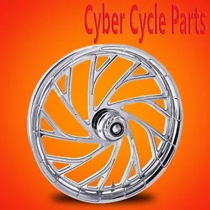 2008年以降 ハーレーダビッドソン ツーリング クローム 21インチ フロントホイール「デリンジャー」 2008 and Up Harley Davidson Touring Chrome 21" inch Front Wheel "Dillinger" 【並行輸入品】｜カスタムパーツ WORLD倉庫