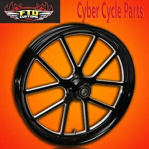 2000-UP ハーレーダビッドソン ツーリング 23インチ フロント ホイール ブラック コントラスト "MATRIX" 2000-UP Harley Davidson Touring 23"inch Front Wheel Black Contrast "MATRIX" 【並行輸入品】｜カスタムパーツ WORLD倉庫