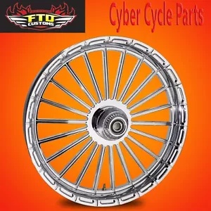2000-UP ハーレー ツーリング クローム 23 インチ フロント ホイール "CAPONE" by FTD Customs 2000-UP Harley Touring Chrome 23" inch Front Wheel "CAPONE" by FTD Customs 【並行輸入品】|カスタムパーツ WORLD倉庫