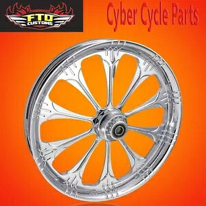 2000-UP ハーレー ツーリング クローム 23 インチ フロント ホイール "WARLOCK" by FTD Customs 2000-UP Harley Touring Chrome 23" inch Front Wheel "WARLOCK" by FTD Customs 【並行輸入品】｜カスタムパーツ WORLD倉庫