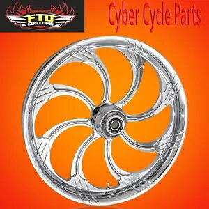 2000-UP ハーレー ツーリング クローム 23 インチ フロント ホイール "SLASHER" by FTD Customs 2000-UP Harley Touring Chrome 23" inch Front Wheel "SLASHER" by FTD Customs 【並行輸入品】｜カスタムパーツ WORLD倉庫