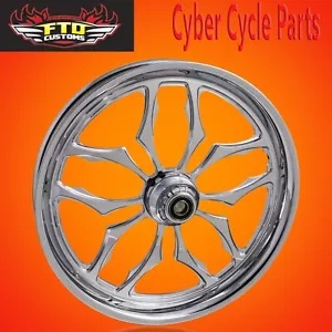 2000以降 ハーレーダビッドソン ツーリング クローム カスタム 23インチ フロントホイール "THRASHER" 2000-UP Harley Davidson Touring Chrome Custom 23"inch Front Wheel "THRASHER" 【並行輸入品】|カスタムパーツ WORLD倉庫