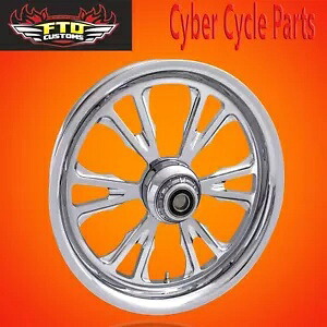 2000以降 ハーレーダビッドソン ツーリング クローム カスタム 23インチ フロントホイール "EXILE" 2000-UP Harley Davidson Touring Chrome Custom 23"inch Front Wheel "EXILE" 【並行輸入品】|カスタムパーツ WORLD倉庫