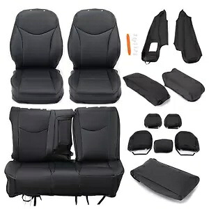 ブラック フロント & リア セット アームレスト シート カバー付き トヨタ プリウス 10-15 用コンプリートキット Black Front & Rear Set W/Armrest Seat Covers Complete Kit For Toyota Prius 10-15 【並行輸入品】 50,820円
