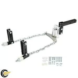 パウダーコーティング & クロム重量配分ヒッチ 2-5/16 インチ ボール 4 インチ ドロップ & ライズ用 Powder Coated & Chrome Weight Distribution Hitch For 2-5/16\