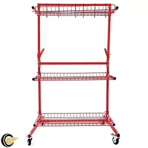 自動車部品収納ラック - 3 棚 - ツールトロリー 調整可能 塗装済み衝突 Auto Parts Storage Rack - 3 SHELF - Tools Trolley Adjustable Painted Collision 【並行輸入品】