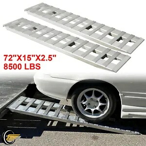72インチ x 15インチ アルミニウム フック スロープ 8500ポンド 車 トレーラー トラック 1ペア スロープ フックエンド 72\