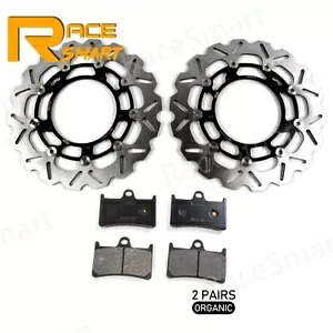 フロントブレーキディスクローター + 有機パッドヤマハ FZ8 Fazer 800 ABS 2011 - 2015 Front Brake Disc Rotors + Organic Pads For Yamaha FZ8 Fazer 800 ABS 2011 - 2015 【並行輸入品】