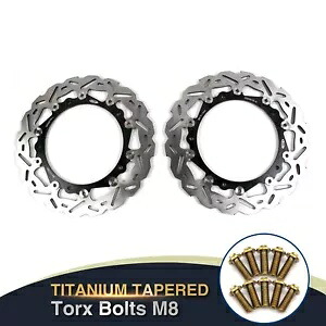 フロントブレーキローター + 取り付けボルト BMW S1000R 2014-2017 S1000RR 2009-2018 Front Brake Rotors + Mounting Bolts For BMW S1000R 2014-2017 S1000RR 2009-2018 【並行輸入品】