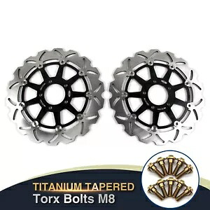 フロントブレーキディスクローター + 取り付けボルトスズキ GSXR1000 01-02 GSX1400 02-07 Front Brake Disc Rotors + Mounting Bolts For Suzuki GSXR1000 01-02 GSX1400 02-07 【並行輸入品】