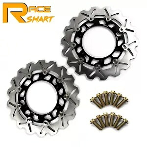 ヤマハ XJR 1300 レーサー 2016 2017 フロントブレーキディスクローター + M8 取り付けボルト For Yamaha XJR 1300 Racer 2016 2017 Front Brake Disc Rotors + M8 Mounting Bolts 【並行輸入品】