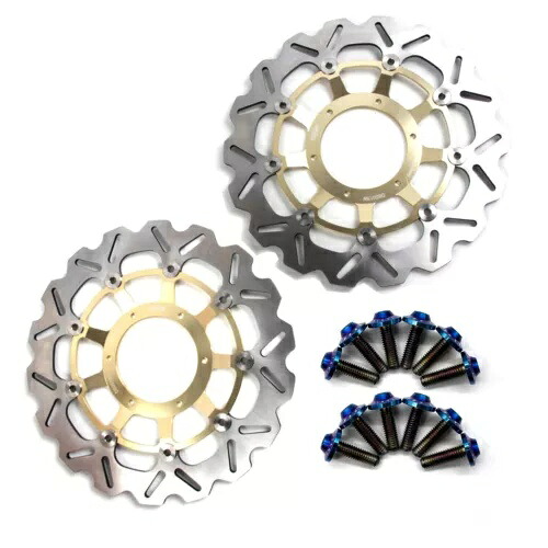 フロントブレーキディスクローター + M6 取り付けボルトネジホンダ CBR1000RR 2004 2005 Front Brake Disc Rotors + M6 Mounting Bolts Screws For Honda CBR1000RR 2004 2005 【並行輸入品】