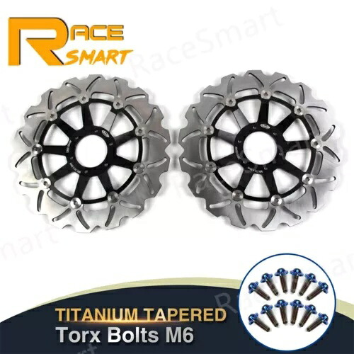 フロントブレーキローターディスク + 取り付けボルトホンダ GL1800 ゴールドウィング 2001 - 2017 Front Brake Rotors Discs + Mounting Bolts For Honda GL1800 Goldwing 2001 - 2017 【並行輸入品】