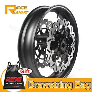スズキ GSXR600 GSXR750 2011-2016 フロントホイールリムとブレーキローターブラックセット For Suzuki GSXR600 GSXR750 2011-2016 Front Wheel Rim and Brake Rotors Black Set 【並行輸入品】