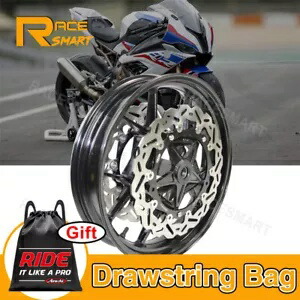 ブラックフロントホイールリム + ブレーキローター BMW S1000RR 2009-2018 S1000R 2014-2018 Black Front Wheel Rim + Brake Rotors For BMW S1000RR 2009-2018 S1000R 2014-2018 【並行輸入品】