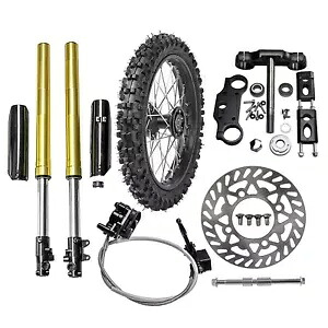 フロントフォーク トリプルディスクブレーキキット 17インチ ホイール 70/100-17 タイヤ ピット ダートバイク スクーター Front Forks Triple Disc Brake Kit 17\