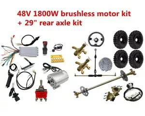 29 インチゴーカートリアアクスルキット 6 インチホイール 48V 1800W 電気モーターフロントステアリング ATV 29\