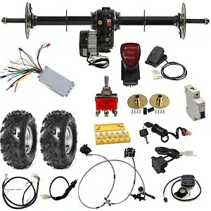 40 インチゴーカートリアアクスルキット 1000W ディファレンシャルモーター 8 インチホイールゴルフカートバギー ATV 40" Go kart Rear Axle Kit 1000W Differential Motor 8" Wheels Golf Cart Buggy ATV 【並行輸入品】｜カスタムパーツ WORLD倉庫