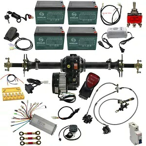 34インチ リアアクスルキット 48V 1000W ディファレンシャルモーター ゴーカート E-BIKE ゴルフカート ATV用 34\