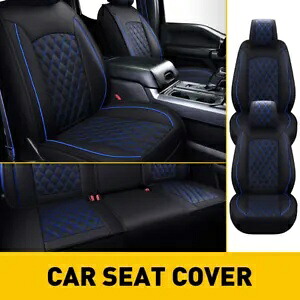 10 フルセット レザー カーシート カバー 2009-2022 フォード F150 防水 ブラック ブルー 10 Full Set Leather Car Seat Cover For 2009-2022 Ford F150 Waterproof Black Blue 【並行輸入品】