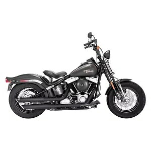 Vance & Hines 46841 ブラック ラウンド ツイン スラッシュ 3 インチ スリップオン マフラー HD ソフテイル用 Vance & Hines 46841 Black Round Twin Slash 3\