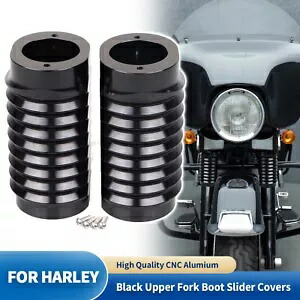 アルミフォークブーツスライダーカバーカウベルハーレーファットボーイストリートグライドFLHX用 Aluminum Fork Boot Slider Cover Cow Bells For Harley Fat Boy Street Glide FLHX画像