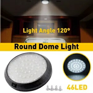 RV インテリアライト 12V LED スイッチラウンド天井照明器具キャンピングカートレーラー RV Interior Lights 12V LED Switched Round Ceiling Light Fixture Camper Trailer 【並行輸入品】