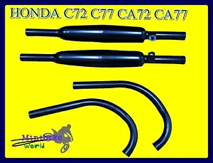 フィットホンダ CA77 CA72 C72 C77 スーパーブラックエキゾースト + パイプセット TR スタイル [mi6500] Fit Honda CA77 CA72 C72 C77 Super Black Exhaust + Pipe Set TR Style [mi6500] 【並行輸入品】