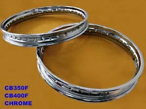 フィットホンダ CB350F CB400F フロント & リアクロームスチールホイールリムセット 2 個 [mi3958] Fit HONDA CB350F CB400F Front & Rear CHROME Steel Wheel Rim SET 2PCS [mi3958] 【並行輸入品】