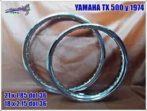 ヤマハ TX500Y 1974 フロント & リア クローム スチール ホイール リム **mi3767** に適合 Fit Yamaha TX500Y 1974 Front & Rear Chrome Steel Wheel Rim **mi3767** 【並行輸入品】