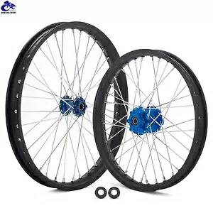 21x1.6 19x1.6 スポークフロント & リアホイールブルーハブブラックリムタラリアスティング 21x1.6 19x1.6 Spoked Front & Rear Wheels Blue Hubs Black Rims For Talaria Sting 【並行輸入品】