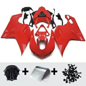 射出フェアリングキット Ducati 1098 848 1198 2007-2012 レッドプラスチックボディワーク用 Injection Fairing Kit for Ducati 1098 848 1198 2007-2012 Red Plastic Bodywork 【並行輸入品】