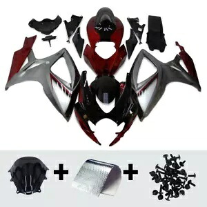 グレーレッドフェアリングキット 2006 2007 GSuuki SXR600 GSXR750 K6 06 07 ボディワーク用 Grey Red Fairing Kit For 2006 2007 GSuzuki SXR600 GSXR750 K6 06 07 Bodywork 【並行輸入品】