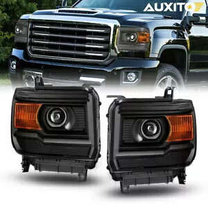 14-19 GMC シエラ 1500 2500HD 3500HD ヘッドライトセット プロジェクター ドライバー 助手席用 For 14-19 GMC Sierra 1500 2500HD 3500HD Headlight Set Projector Driver Passenger 【並行輸入品】
