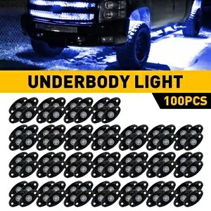 100個ブルーLEDライトロックオフロードアンダーグローネオンライトバイクボートSUVに適合 100pcs Blue LED Light Rock Offroad Underglow Neon Lights Fit Motorcyvle Boat SUV 【並行輸入品】