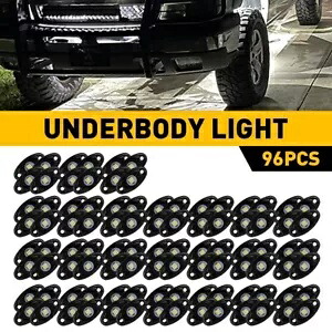 ホワイトポッド 96 LED ロックライト用ジープオフロードトラックボート UTV ATV アンダーボディランプ White Pods 96 LED Rock For Lights Jeep Offroad Truck Boat UTV ATV Underbody Lamp 【並行輸入品】