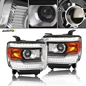 LED DRL ヘッドライト プロジェクター 14-18 シエラ GMC 1500 3500 2500 交換用 2 個 LED DRL Headlights Projector For 14-18 Sierra GMC 1500 3500 2500 Replacement 2Pc 【並行輸入品】