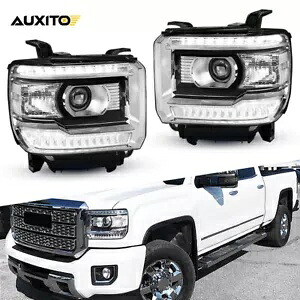 2014-2018 シエラ GMC 1500 DRL LED プロジェクター - ヘッドライトドライバー&パッセンジャー用 For 2014-2018 Sierra GMC 1500 DRL LED Projector - Headlight Driver&Passenger 【並行輸入品】｜カスタムパーツ WORLD倉庫