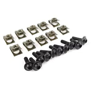 フィットスクーター M6 ボディフェアリングボルトファスナークリップネジセットブラックユニバーサル 10 個 Fit Scooter M6 Body Fairing Bolts Fastener Clips Screw Set BLACK Universal10pcs 【並行輸入品】